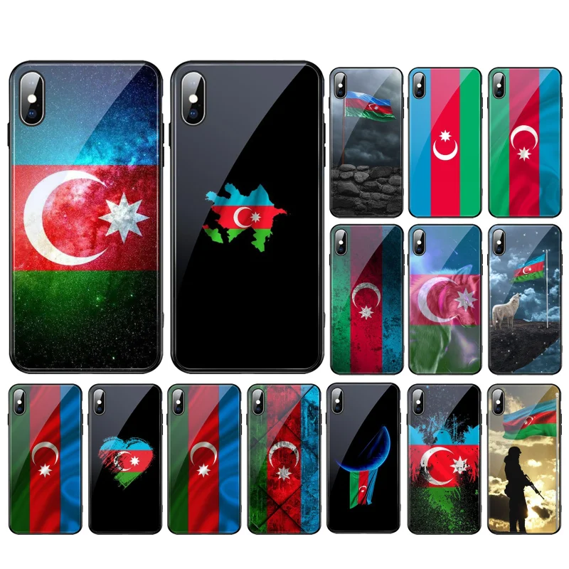 

Azerbaijan Flag Glass phone case For Samsung Galaxy S23 S22 S21 S20 Ultra S20 S22 S21 S20FE A52 A33 A13 A32