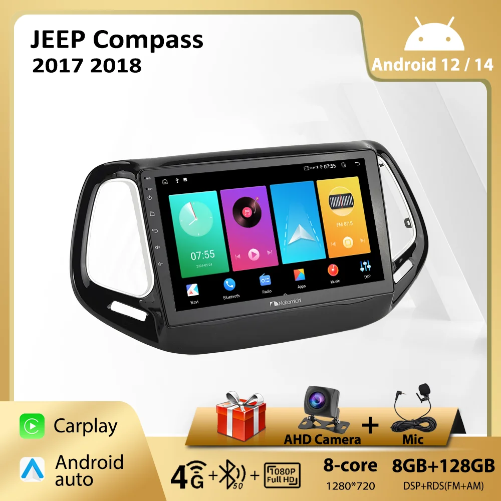 Автомобильный Мультимедийный Плеер Android 2 Din GPS-навигация Радио Для JEEP Compass 2017 2018