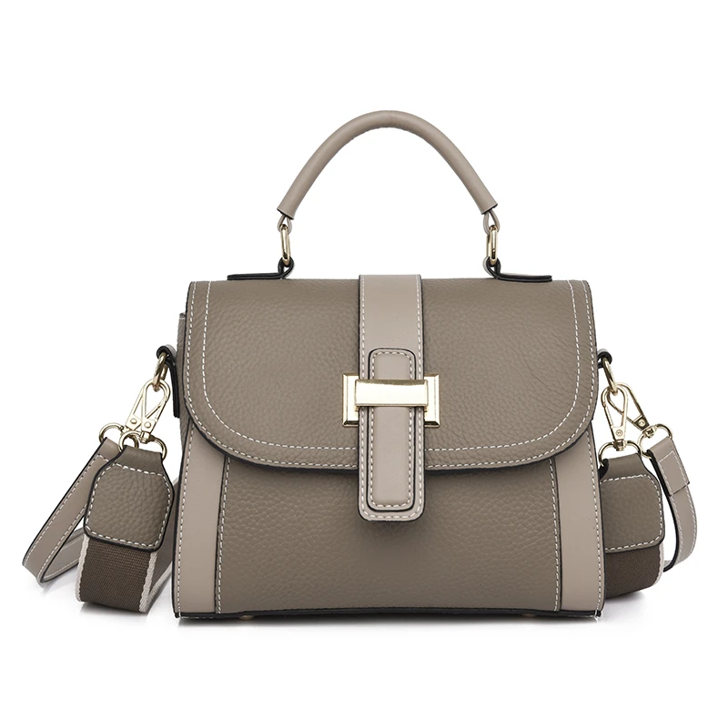 

2022 New Genuine Cow Leather Shoulder Bag Retro Women Flap Elegant Lady Real Leather Handbags Trendy Pure Color Messenger Bags