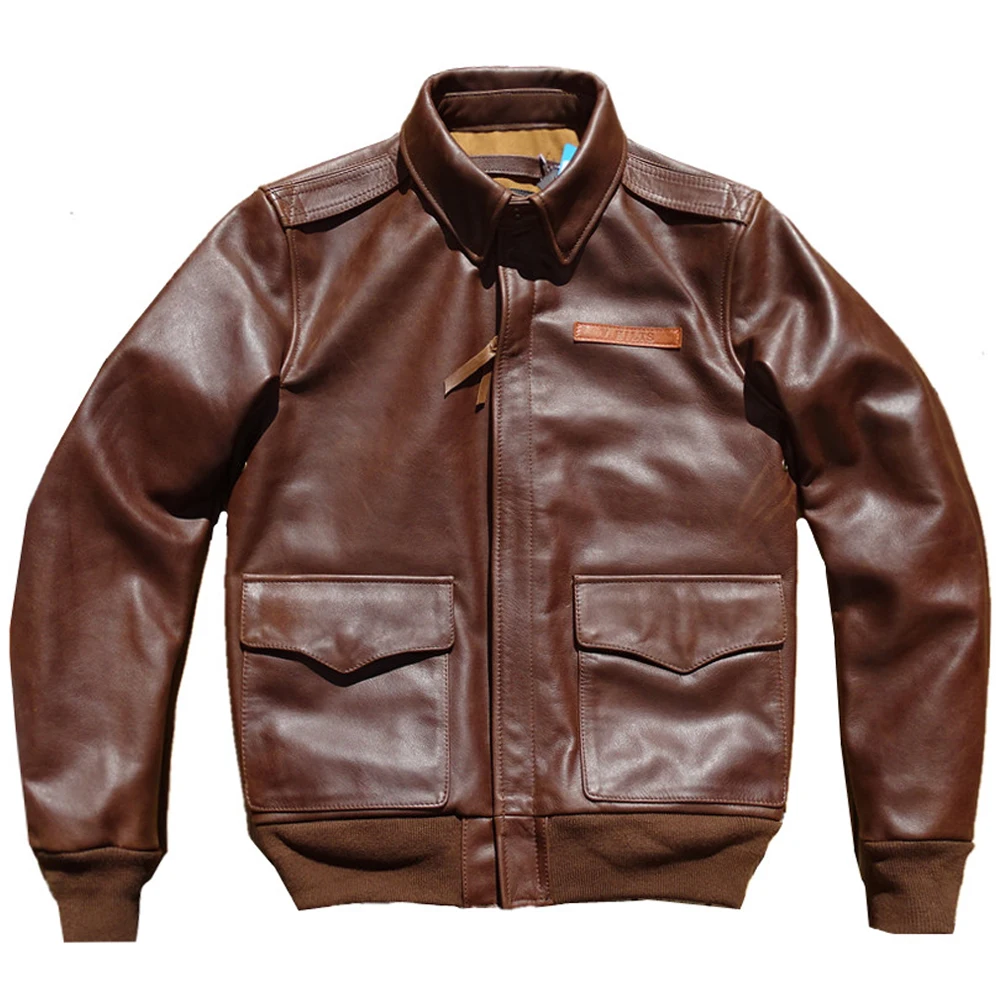 2023 New Imported Leather Coat Men Plus Size 4XL 5XL Big Tall Mans Bomber Jacket Genuine Leather Air Force Overcoat Jacket US
