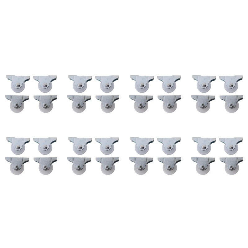 

32 Pcs White Plastic 25Mm Diameter Furniture Replacement Caster Wheel