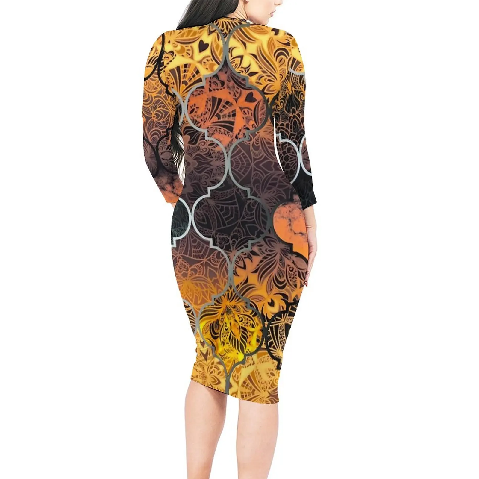 Желтое облегающее платье с эффектом омбре женские платья в марокканском стиле