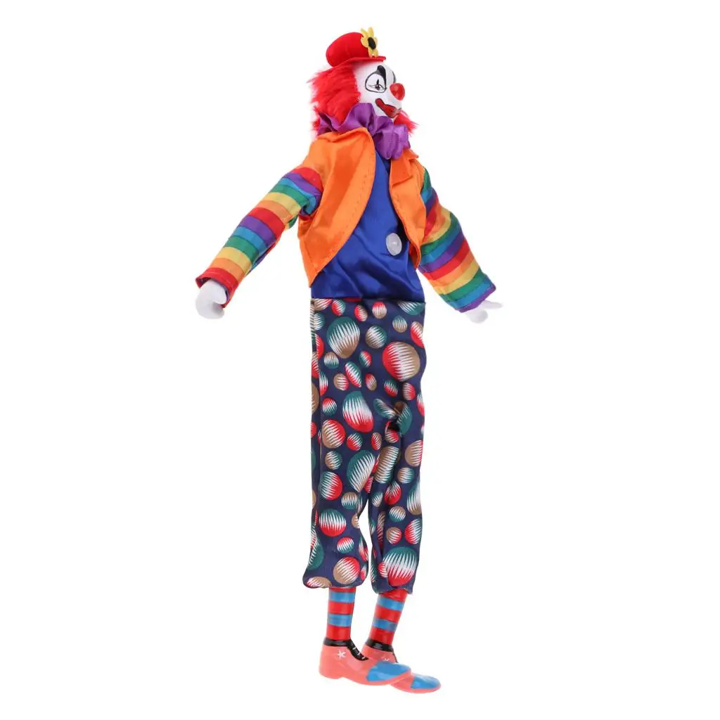 

Porcelain Head 15 "Clown Doll Colorful Clothes, Painted # 3