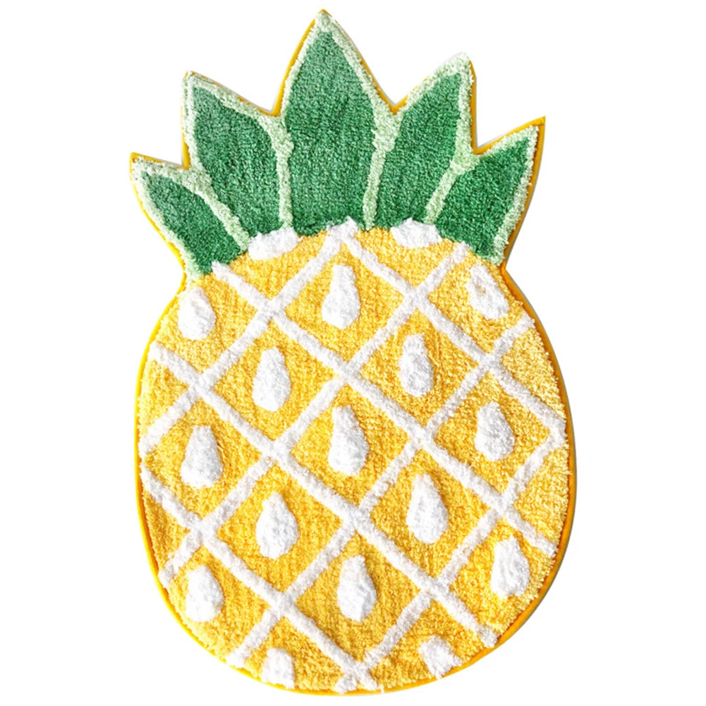 

Water Absorption Welcome Home Decor Living Room Carpet Machine Washable Area Rug Bathroom Pads Cartoon Pineapple Door Floor Mat