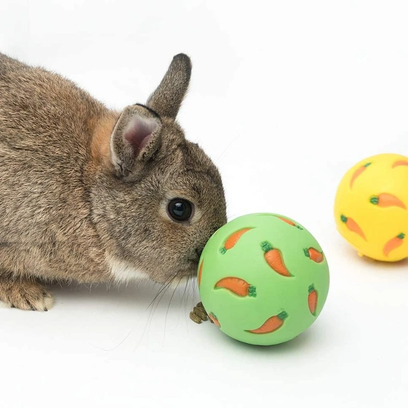 

Rabbit Treat Ball Interactive Bunny Toy Adjustable Opening Treat Toy Slow Feeder for Guinea Pigs Rabbits Hedgehogs Hamster Toy