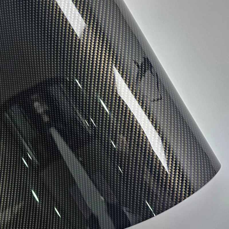 

Глянцевая черная золотая 8D пленка из углеродного волокна для автомобиля, наклейка для тюнинга автомобиля, клейкая виниловая пленка для накладок на мотоцикл, наклейки