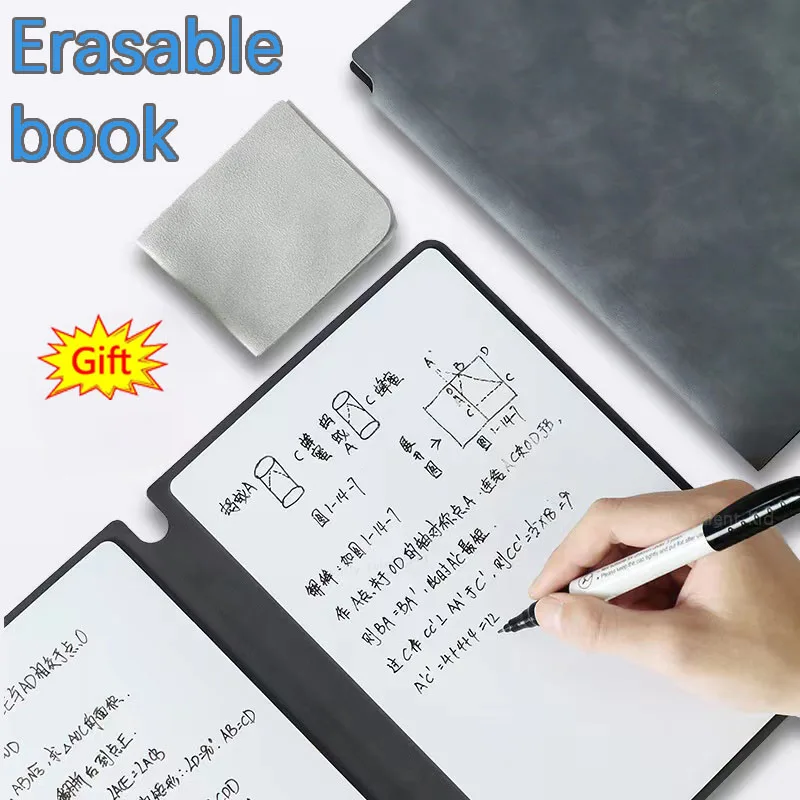 242 * 166Mm Double-Sided Pet Whiteboard Notebooks A5 Leather Portable Whiteboard Draft Desktop Office Handwriting Erasable Books