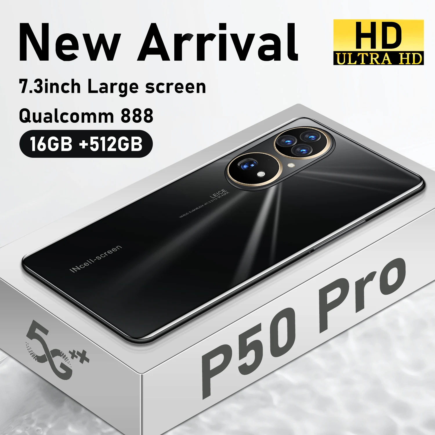 p50 pro global version 7 3inch smartphone 6800mah hd screen 16512gb cell phone support 45g android 12 network celular free global shipping