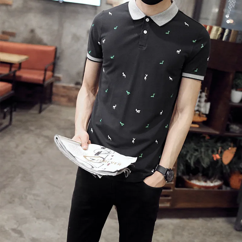 

8963-T-Short-sleeved T-shirt men's ins tide Korean version of the trend of wild tops