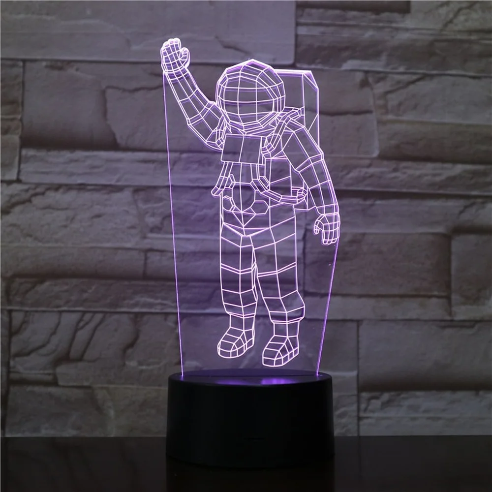 

3D Night Light Acrylic Table Lamp Creative Colorful Astronaut Led Illusion Decoration Lights Xmas Birthday New Year Gift Toys