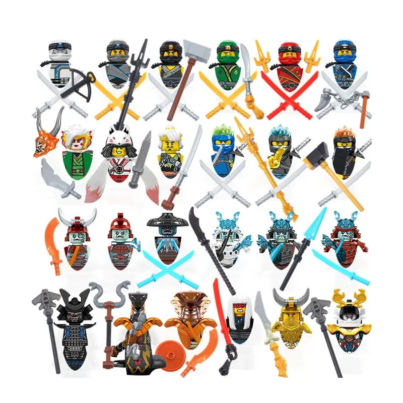 

Кукла-фигурка Ninja Masters of Spinjitzu Jay Cole Kai Zane Lloyd Mini, 24 шт./компл., куклы-конструкторы, детские игрушки для детей, подарок