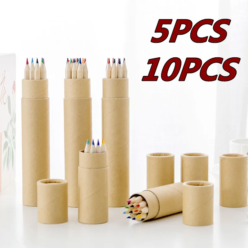 

Cheap 5/10pcs Colored Pencils Crayons Free Shipping Children's Drawing Art Tools 12 Color Pencil 2022 School Supplies Stationery