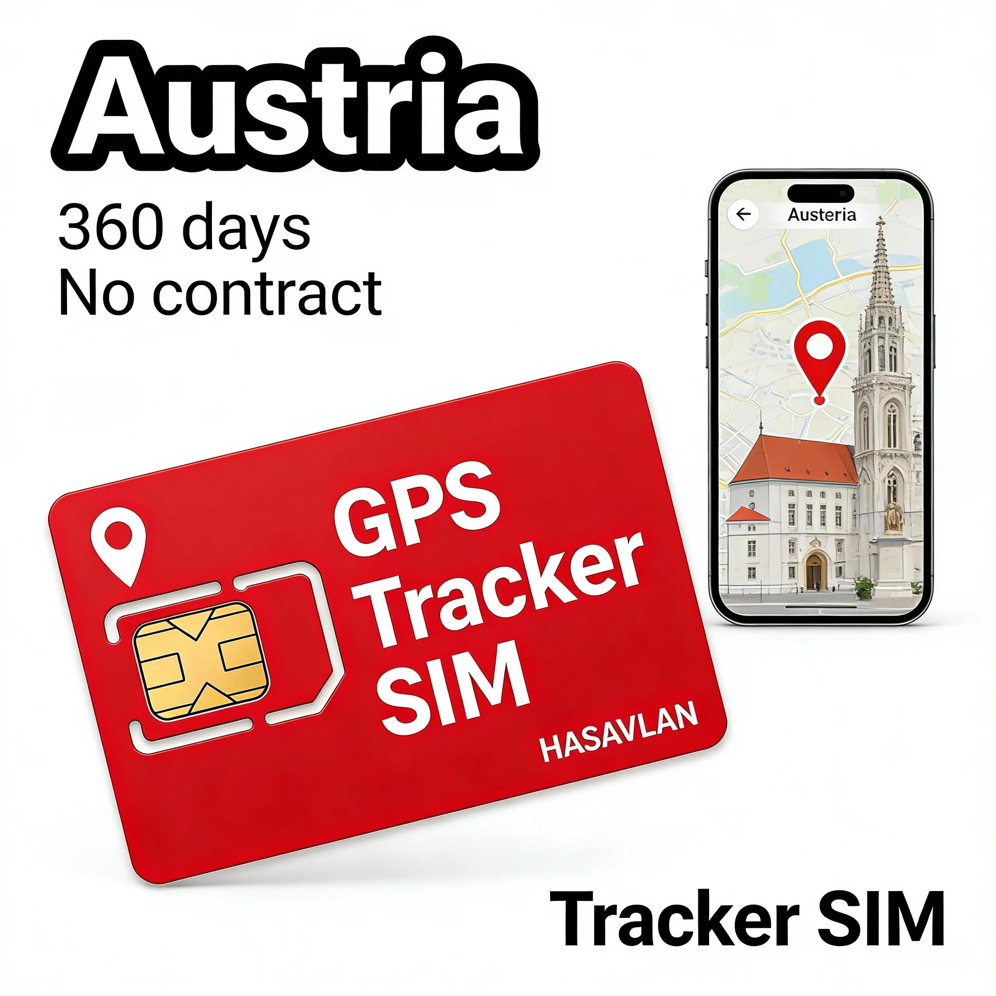 Фото SIM-карта для Австрии GPS-трекер — трехразрезной 2G/3G/4G LTE Cat1 M2M, маршрутизация в Интернете без контрактов, 360 МБ/360 дней ST-901L TK905 №1