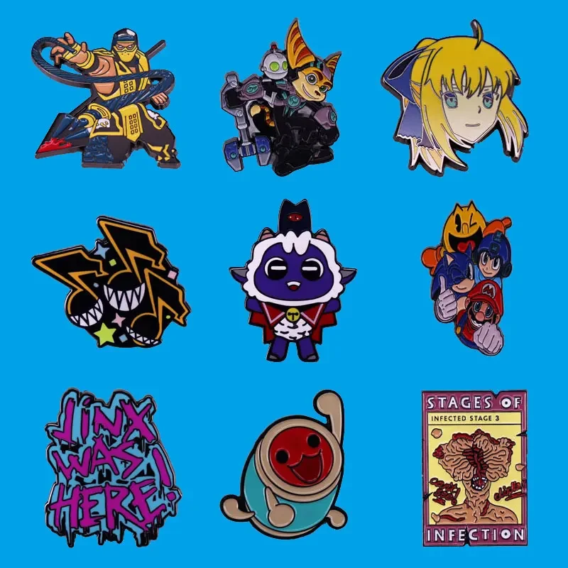 Храповая и Clank эмалированная булавка мультяшный значок экшн платформер