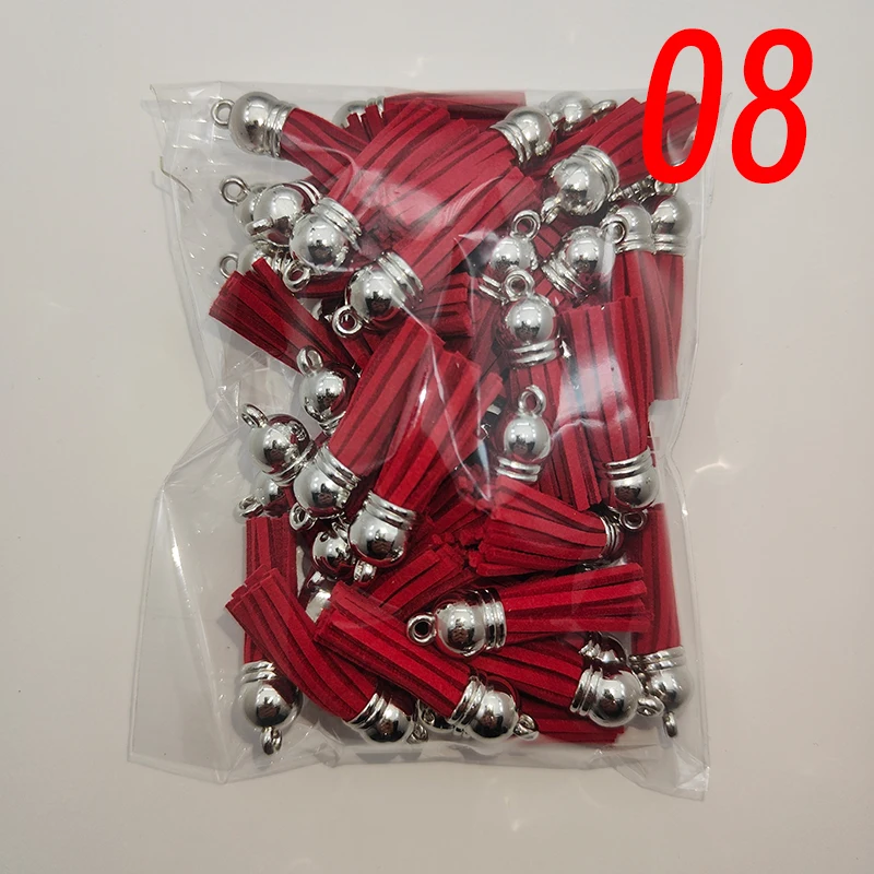 

Подвеска с красной бахромой из кожи, 60/100 шт.