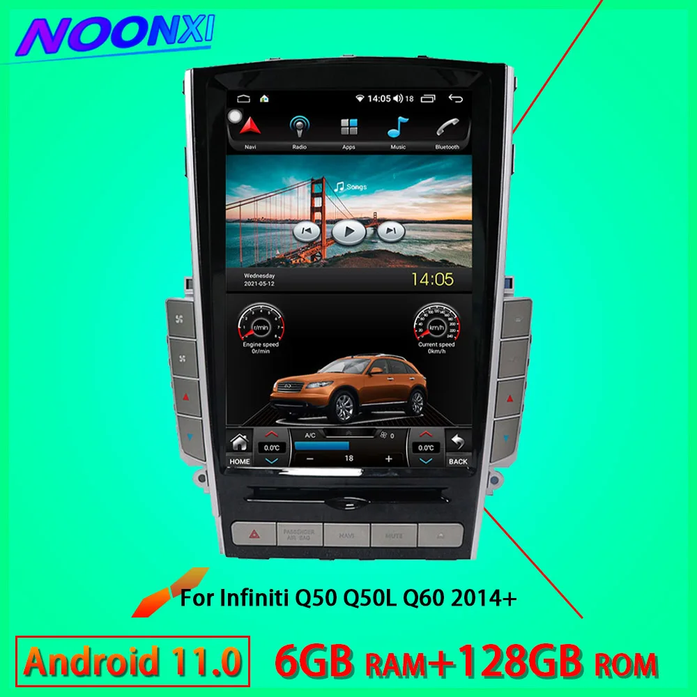 

8G+256GB Car Radio Video Players For Infiniti Q50 Q50L Q60 2014+ IPS Tesla Screen 2Din Android Stereo GPS Navigation Carplay DVD