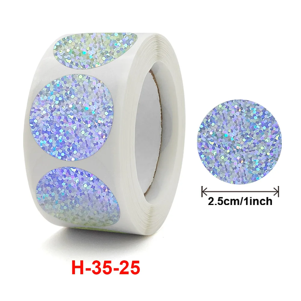 500 шт./рулон лазерные наклейки Звезды и сердца |