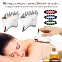 ems microcurrent guasha led light face neck body lifting anti wrinkle beauty head relaxation massager skin rejuvenation device