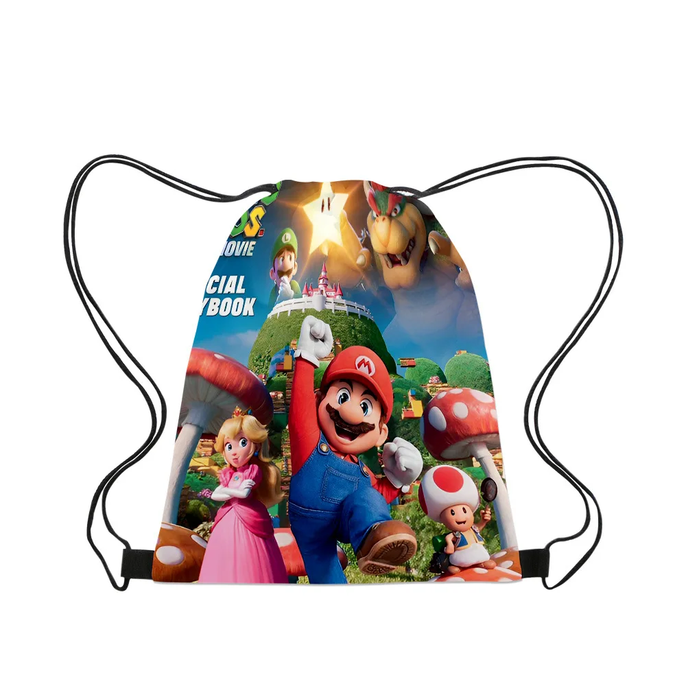 

Mario 3D Movie Super Mario Brothers School Bag Drawstring Backpack Pocket Primary School Students