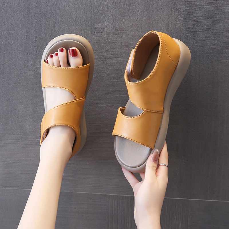 

Shoes for Women 2023 High Quality Basic Women's Sandals Summer Daily Sandals Women Peep Toe Ladies Shoes Flat Sandals