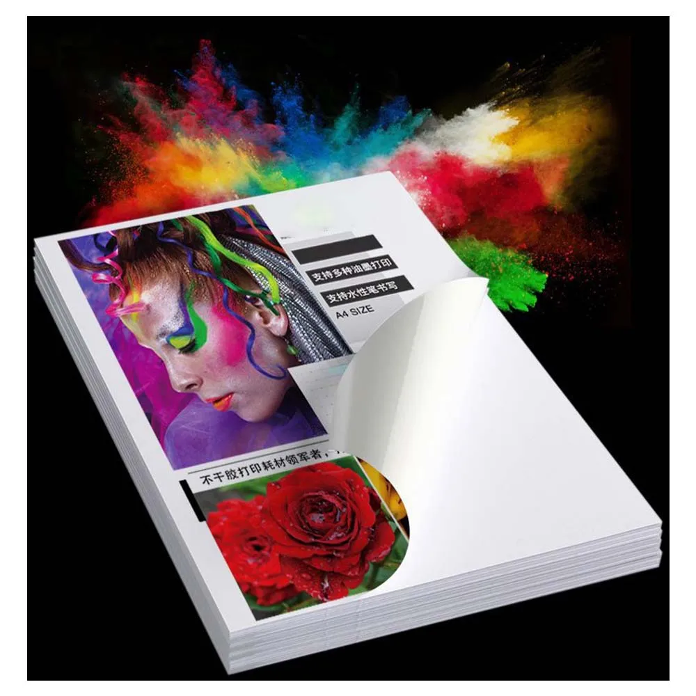 

100Sheets A4 Transparent Premium Printable Waterproof Vinyl Sticker Paper for Inkjet & Laser PrinterPrinter Dries Quickly