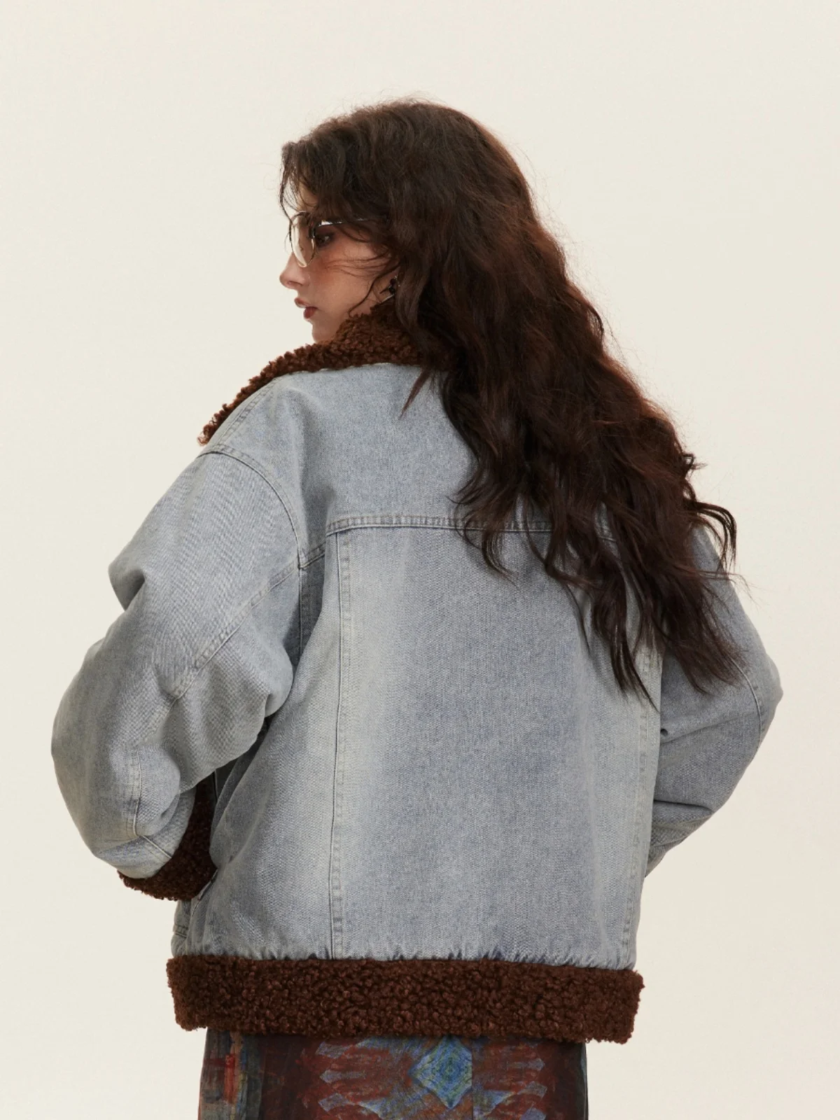 Wonderfulstory American Fashion Brand Retro Denim Lamb Wool Cotton-Padded Coat 2023 Winter New Men and Women Outerwear