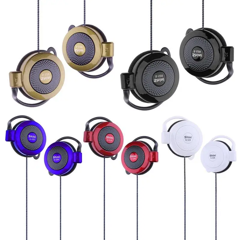 

1pcs Universal 3.5mm Plug Wired Stereo Metal Wired Headphones Heavy Bass Headset Over-ear Adjustable Ear Hook Earphone for Phone