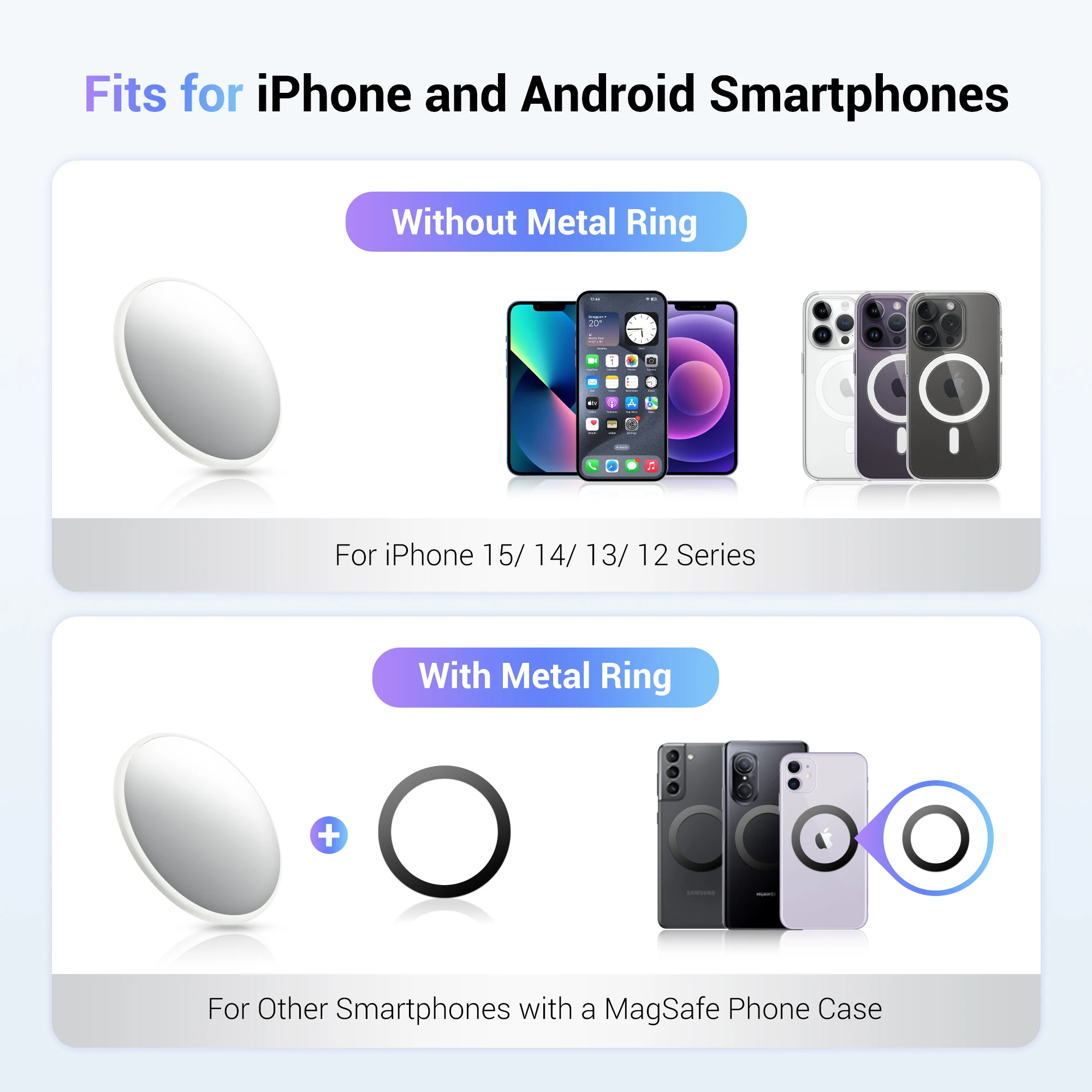 Магнитное зеркало для селфи JJC задней камеры совместимое с Magsafe iPhone 16 15