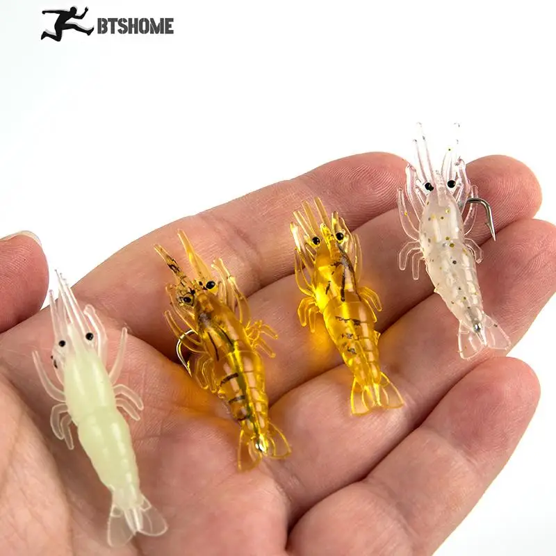 

New 10Pcs 4cm Artificial Soft Shrimp Lure Worm For Fishing Bait Hook Crankbait Lures