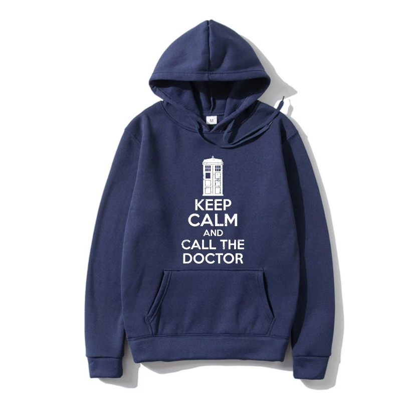 

Keep Calm And Call The Doctor Outerwear Who Phone Booth Dr Fun 100% Cotton Brand New Pullover Hoodies