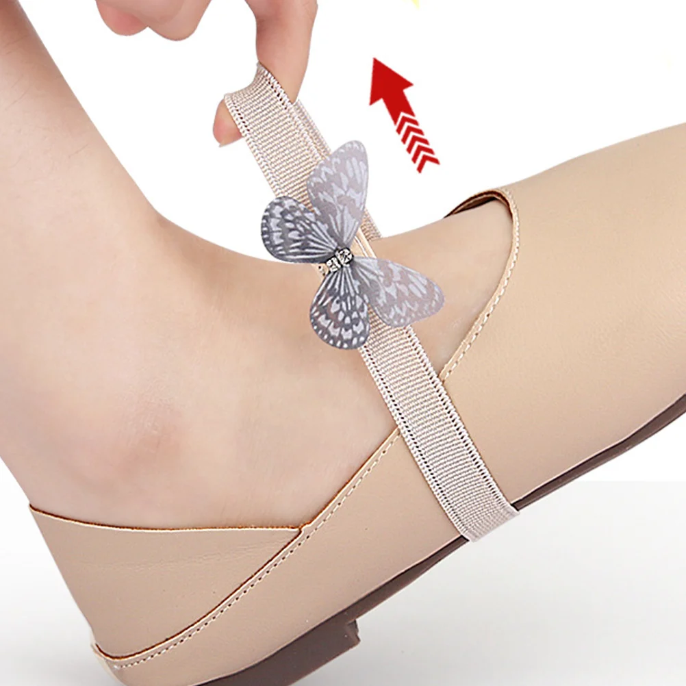 

2 Pairs Heel Shoe Straps Butterfly Shoe Straps Elastic Sandals Laces Women Anti Loose Shoe Belts