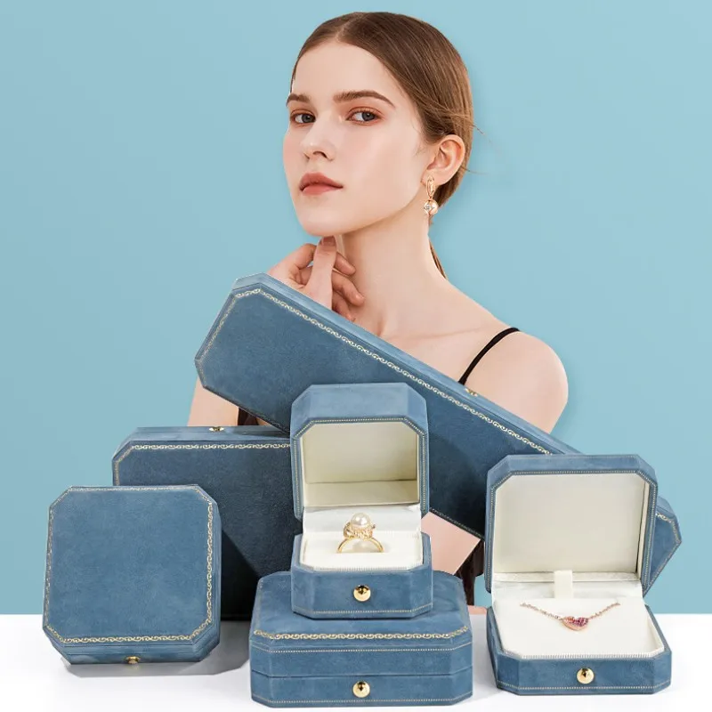 Ring Box Flannel Jewelry Packaging Box Jewelry Box Ring Pendant Bracelet Box Wedding Valentine's Day Gift