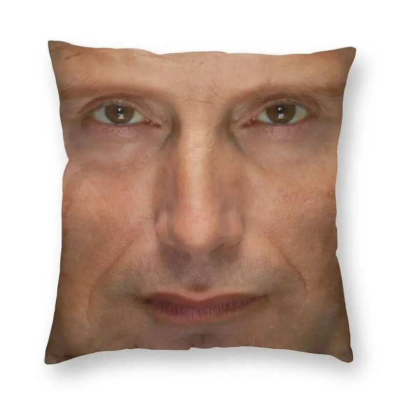 

Mikkelsen Hannibal Face Cushion Cover Two Side Printing TV Show Floor Pillow Case for Car Custom Pillowcase Home Decor