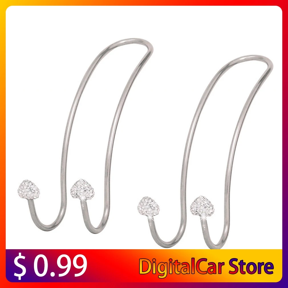 

2PCS Car Seat Back Drill Hook Stainless Steel Peach Heart Generic Car Headrest Hook Car Seat Hook Rugged Frame