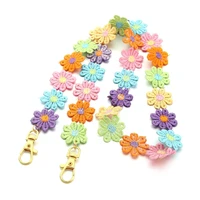 candy colorful flower chain face mask holder lanyard with clips eyeglass anti lost strap necklace hanger ear saver cords