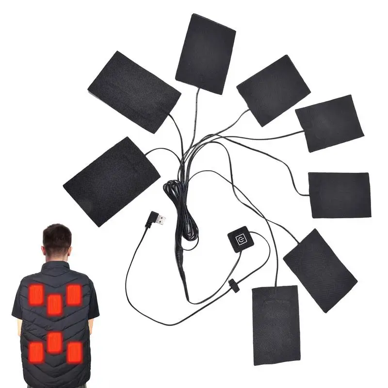 

Комплект нагревательных подушек 8 в 1, USB-грелка для шеи, гибкая грелка для спины, шеи, живота, для сохранения тепла зимой, 3 температурных нагр...