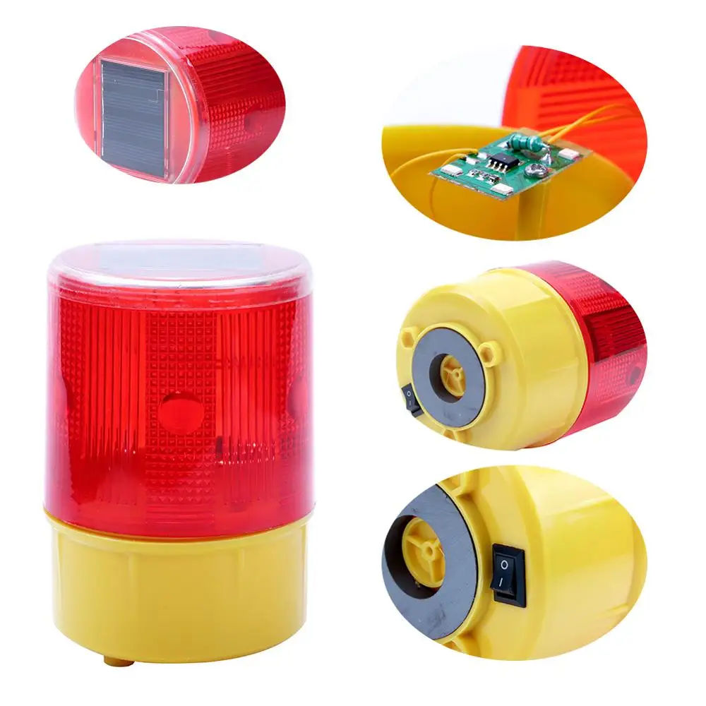 

Аварийный светодиодный стробоскоп на солнечной батарее, предупреждающий красный светильник для ночного дорожного строительства, конусный...