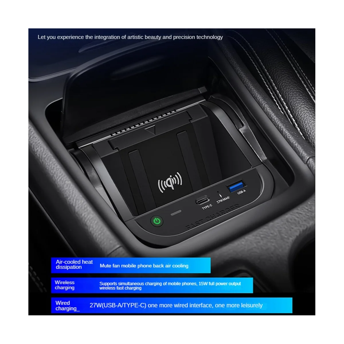 15 Вт автомобильное беспроводное зарядное устройство Qi быстрое для телефона