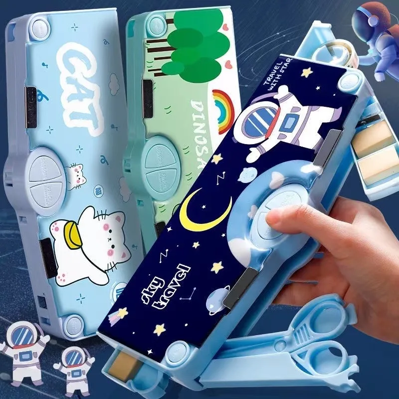 Case Set With Scissors Tape Eraser Ruler Kawaii Kids Stationery Toys Gift School Supplies