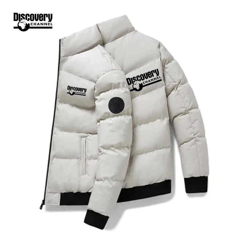 

Discovery Channel Autumn and Winter Men's National Stand Collar Zipper Jacket Casual Baseball Jacket Scarf Collar Fashion Slim C