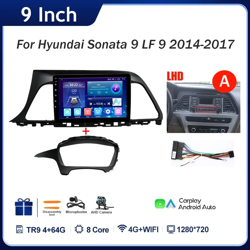 

Для Hyundai Sonata 9 LF 9 2014-2017 Автомобильный радиоприемник Android 12 Automotivo Мультимедийный Wi-Fi 2din Экран Стерео Carplay Навигационный плеер