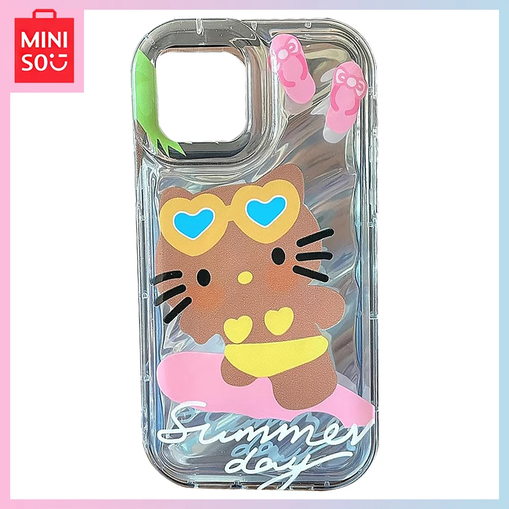 

Miniso Hello Kitty Surf Iphone15/14 Promax All-Inclusive 13Pro Kawaii 12/11 Soft Xr-Xs Phone Case Girls Birthday Christmas Gift