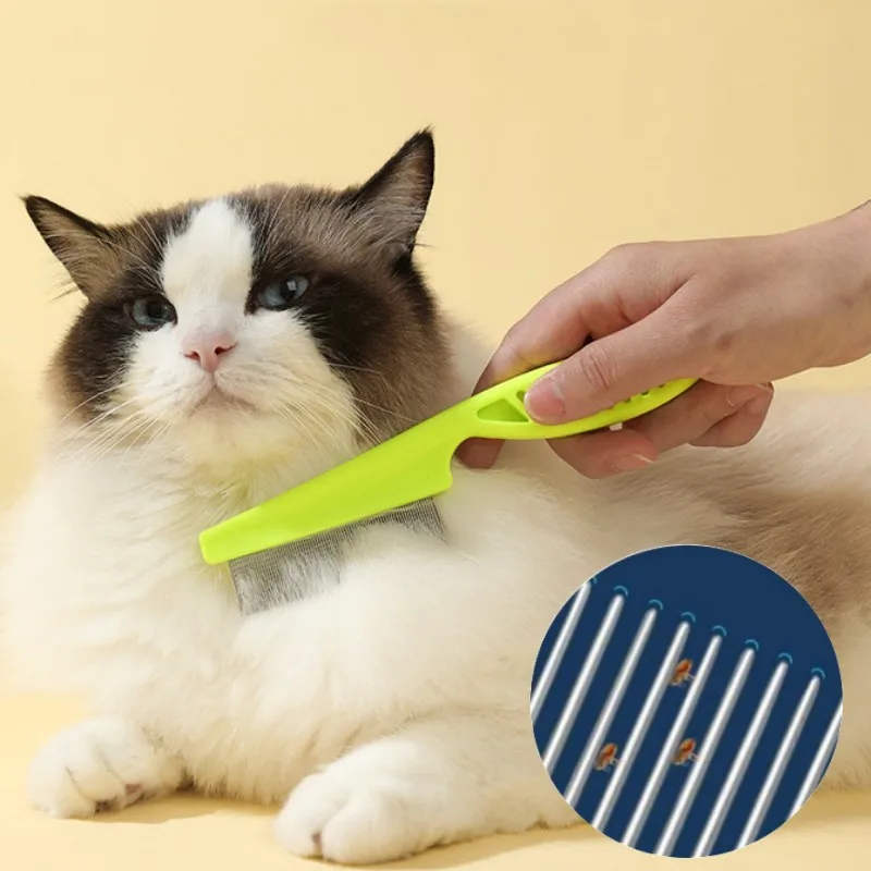 

Cat Comb Massage Cat Brush Pet Hair Remover Dense Tooth Pet Grooming Stainless Steel Combs for Cats Cleaning Tools Cats Supplies