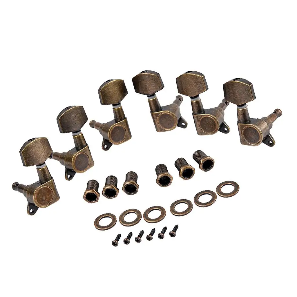 6 шт. колки для настройки гитарных струн ключи 3 левых правых ручки головок с