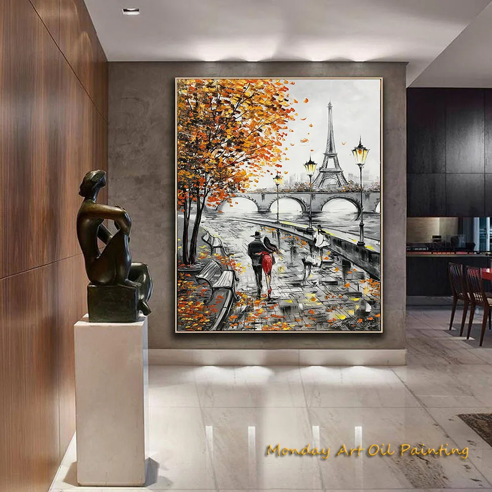 Ручная роспись маслом на холсте высокие оригинальные длинные узкие