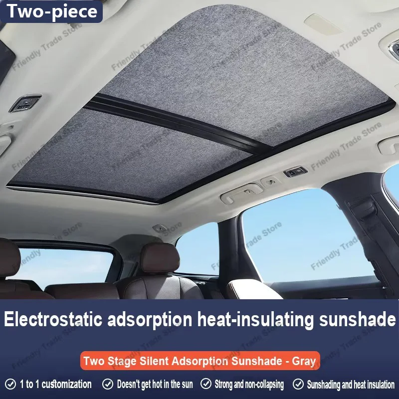 

Автомобильный панорамный люк на крыше, изоляционный козырек на крыше для Skyworth ET5 EV6 2021 ~ 2026, анти-УФ-электростатическая адсорбция, небесный занавес, солнцезащитный козырек