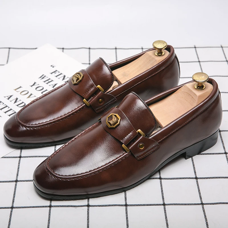 

Men's High Quality Oxford Shoes 2022 new British Style slip-on loafers comfortable men casual leather shoes Mocasines Hombre