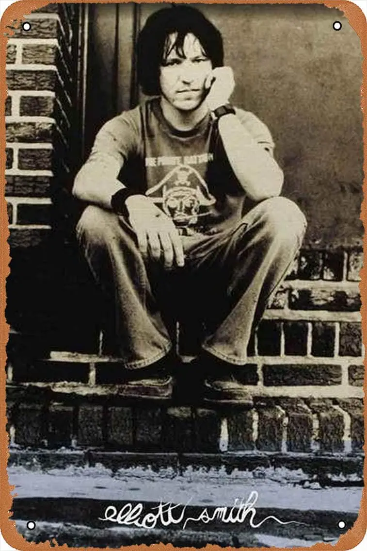 Музыкальные металлические плакаты Портрет Эллиотта Смита Оловянный