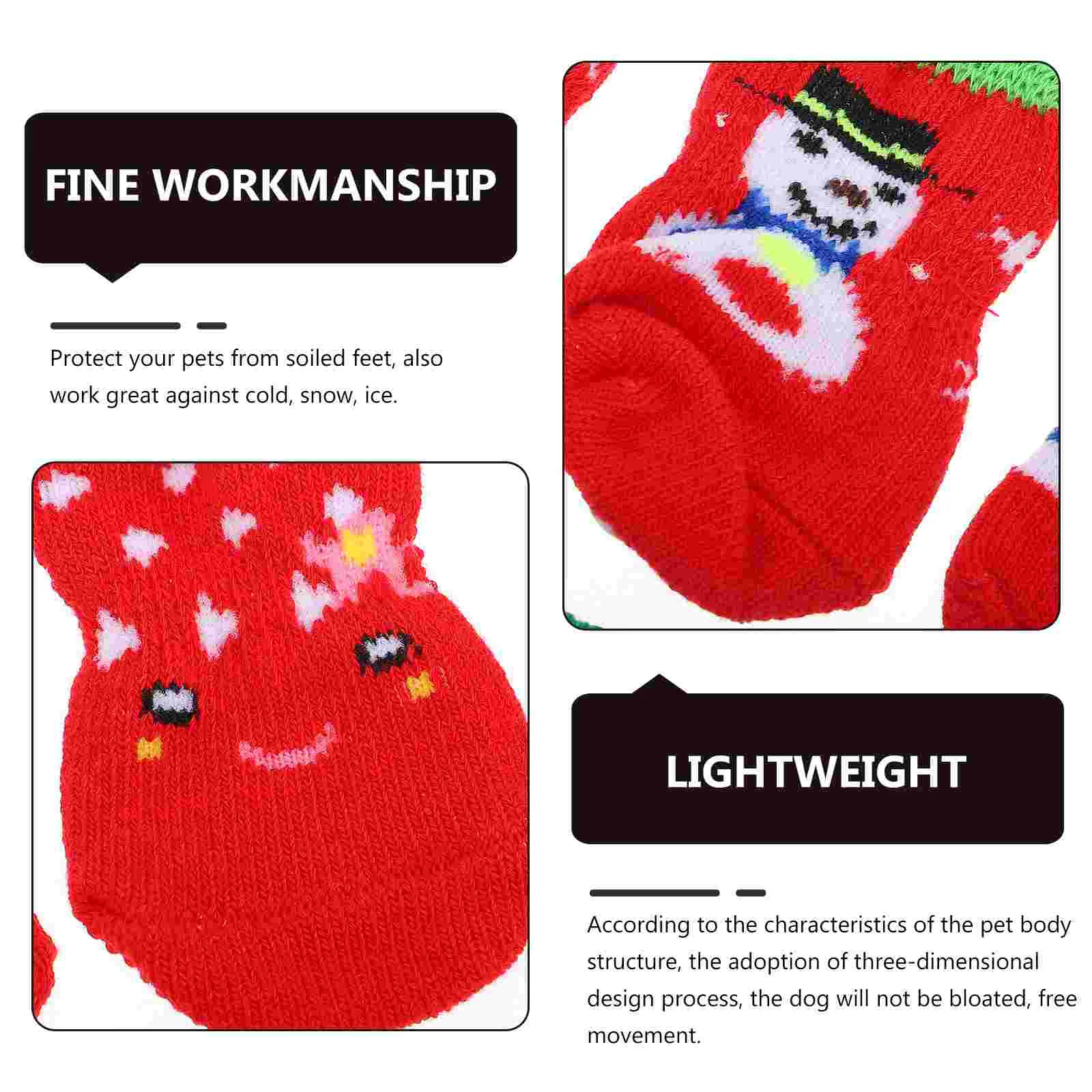 

Socks Dog Pet Warm Puppychristmas Knitted Costume Non Foot Doge Cotton Santa Shoes Pets Antistockings Boots Protector Paw Sock