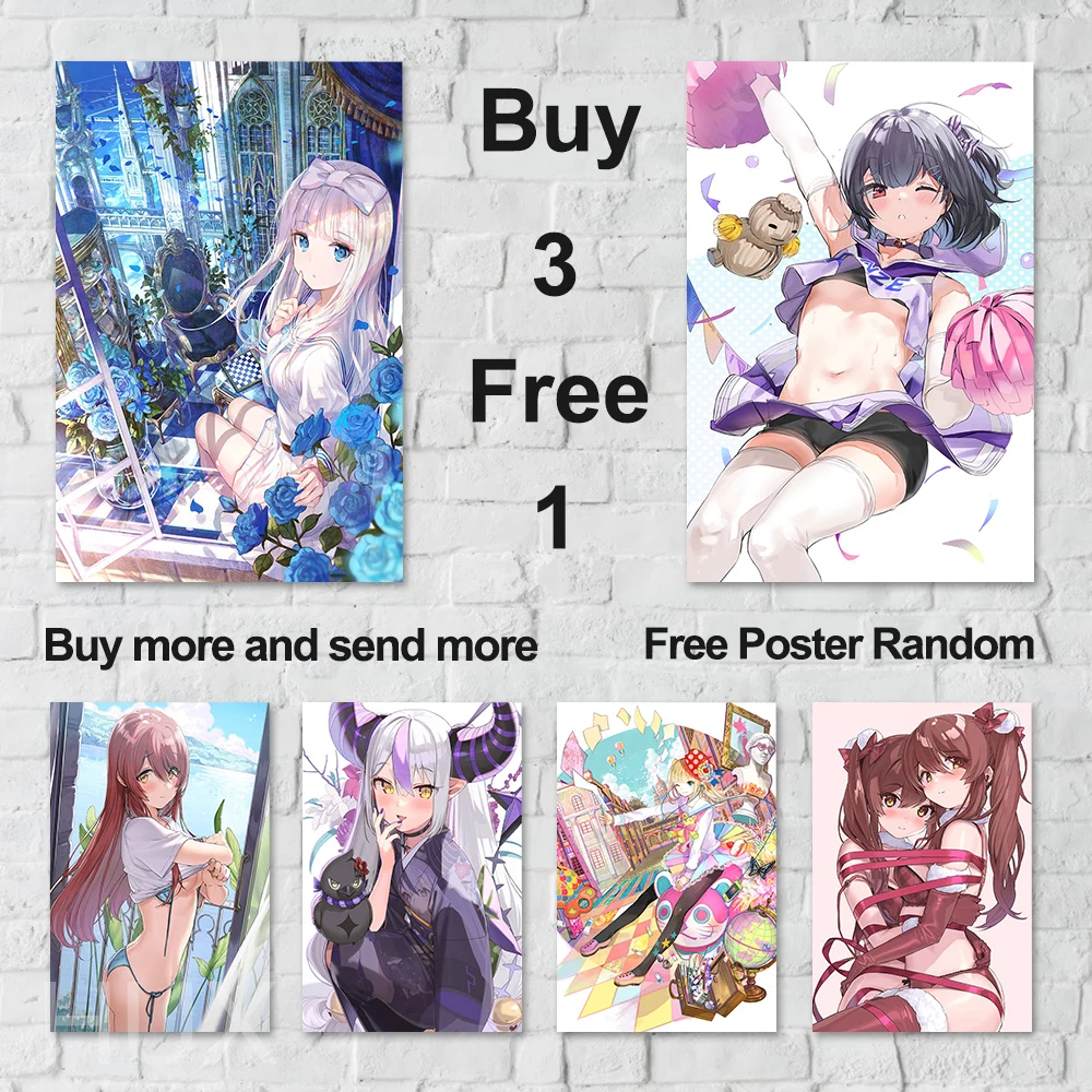 

Sweet Anime Art Quality Aesthetics HD Poster Girls Japanese Manga Canvas Prints Custom Image Print Cartoon Home Room Decor Mural